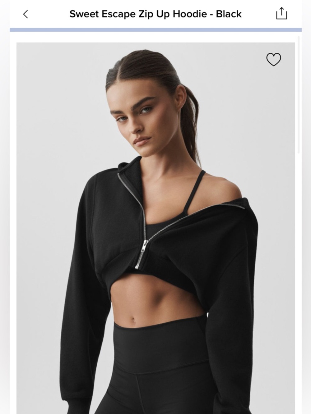 ALO cropped zip hoodie